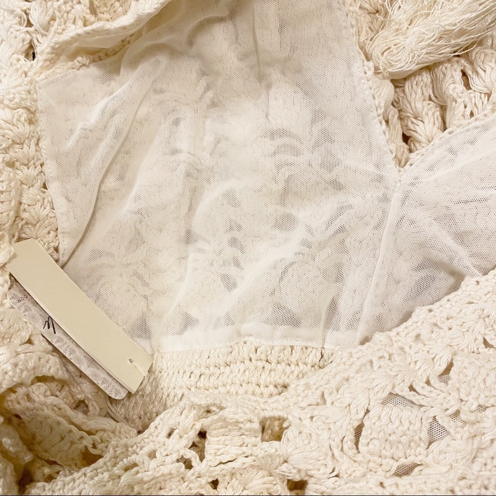 Free People Cream Crochet Knit Maxi Jumpsuit - Picture 6 of 6